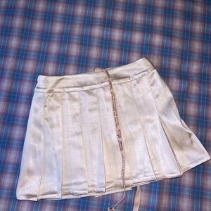 Oh Polly Cream Mini Skirt